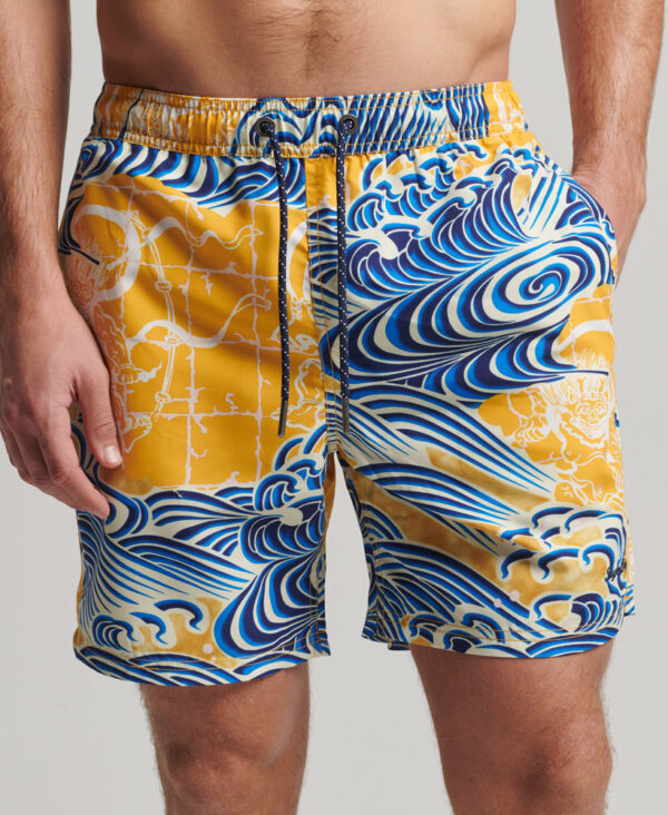 Hawaiian Swim Shorts Nimi Kam Blue Yellow Print M3010212A 8ZP 1