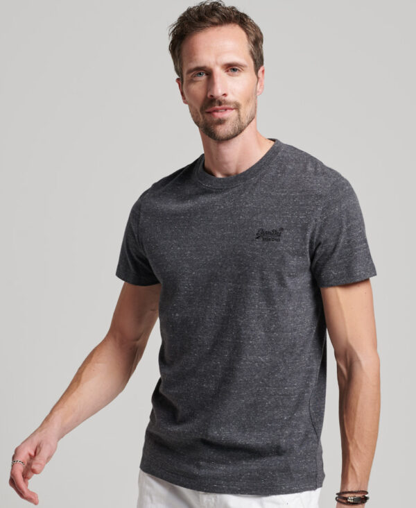 Organic Cotton Essential Logo T Shirt Charcoal Heather M1011245A HJB 1