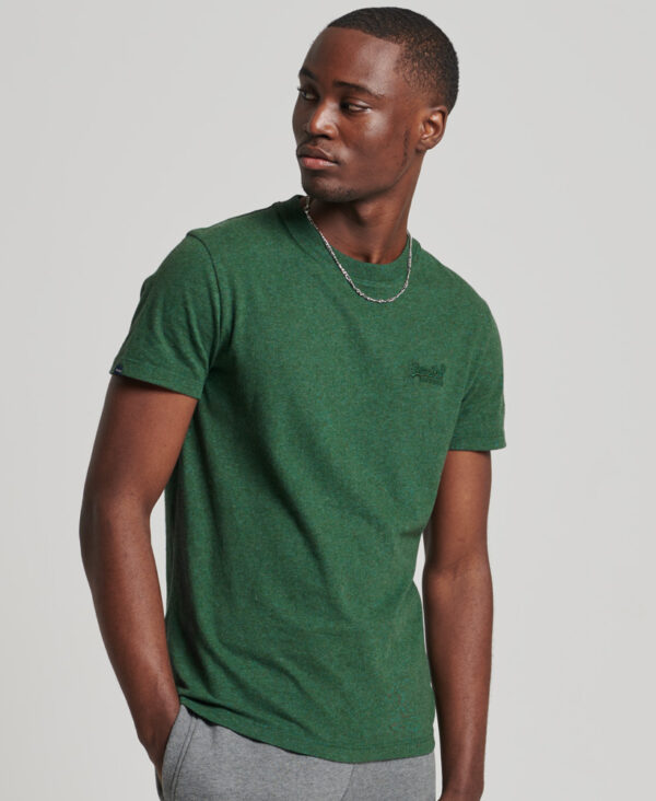 Organic Cotton Essential Logo T Shirt Heritage Pine Green Marl M1011245A 6CV 1