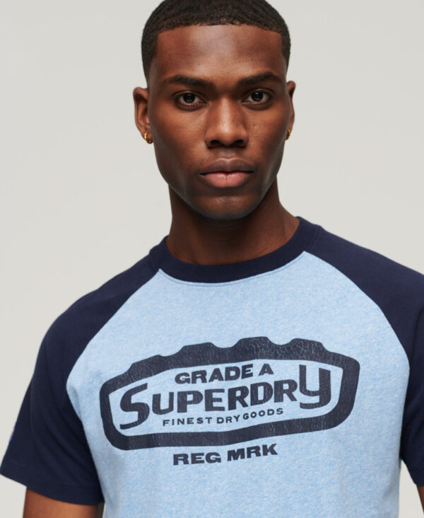 Organic Cotton Raglan T Shirt Halifax Blue Grit Navy M1011538A 8XD 2