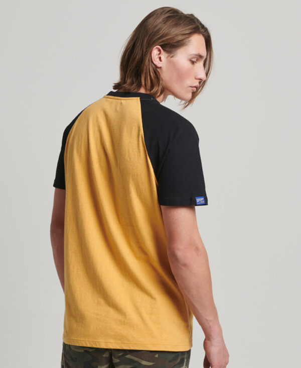 Organic Cotton Raglan T Shirt Ochre Yellow Marl Black M1011538A 9AC 2