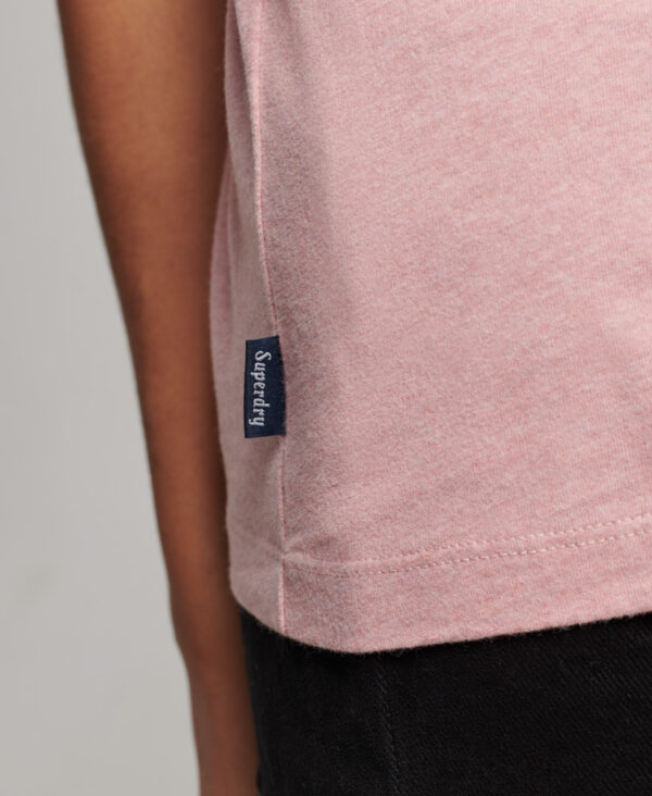 Organic Cotton Vintage Cooper Embossed T Shirt Soft Pink Marl W1011050A MKE 3
