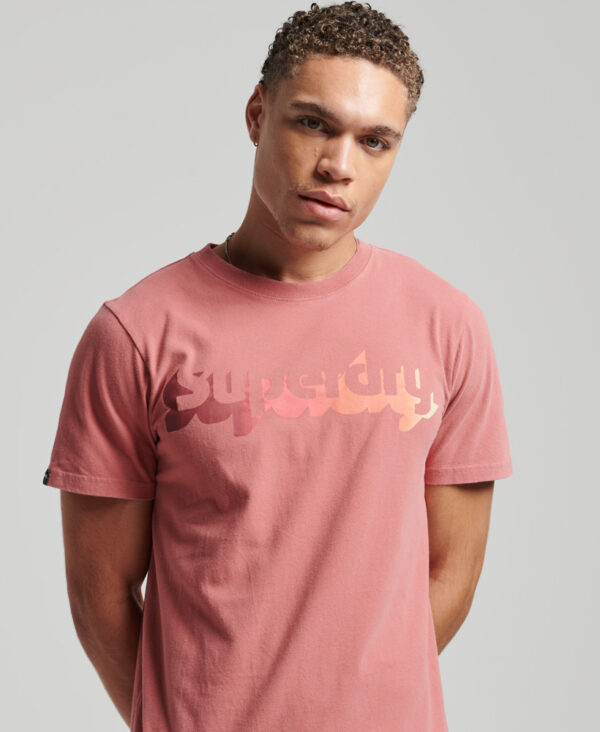 Organic Cotton Vintage Shadow T Shirt Canyon Rose M1011530A 8TH 1
