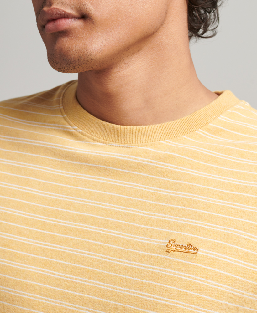 Organic Cotton Vintage Striped T Shirt Vintage Yellow Marl Stripe M1011487A 9EI 3