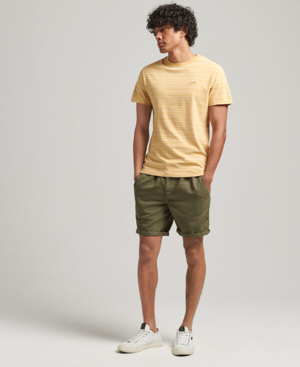 Organic Cotton Vintage Striped T Shirt Vintage Yellow Marl Stripe M1011487A 9EI 4