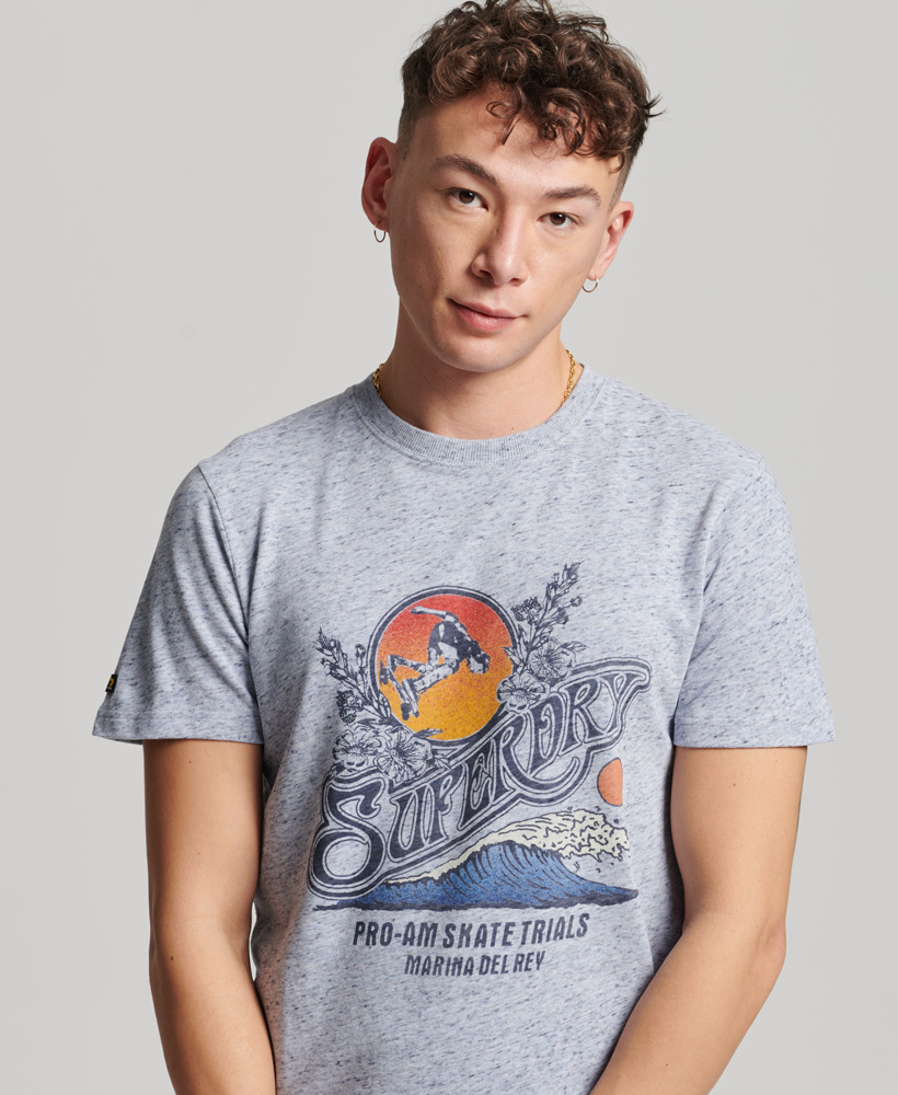Skate Scene T Shirt Pale Blue Snowy M1011583A 9AP 1