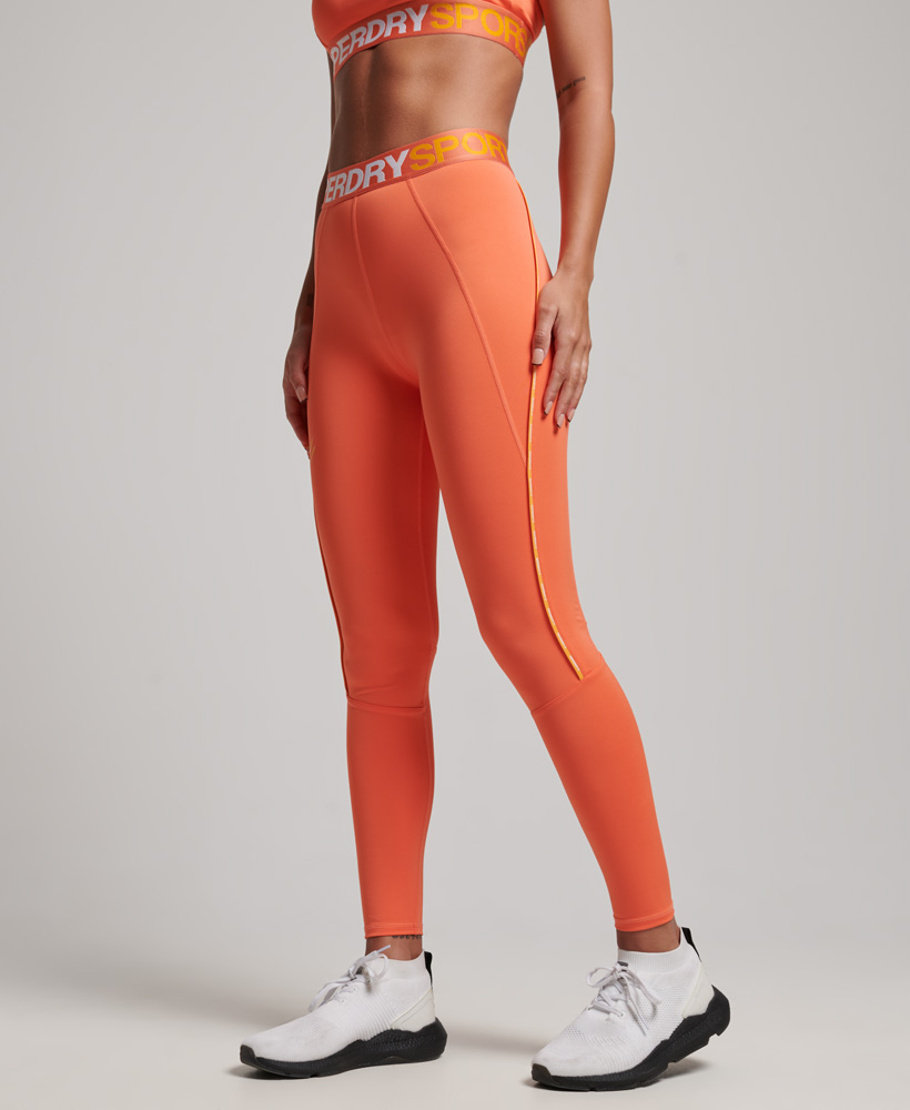 Train Branded Elastic Tight Leggings Cali Coral WS311705A QKU 1