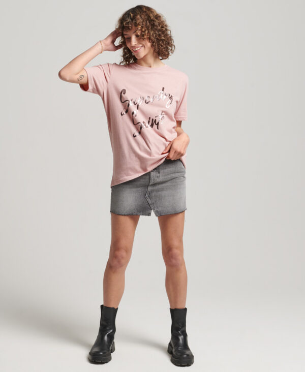Vintage Embellished T Shirt Blush Pink Marl W1010982A NLP 4