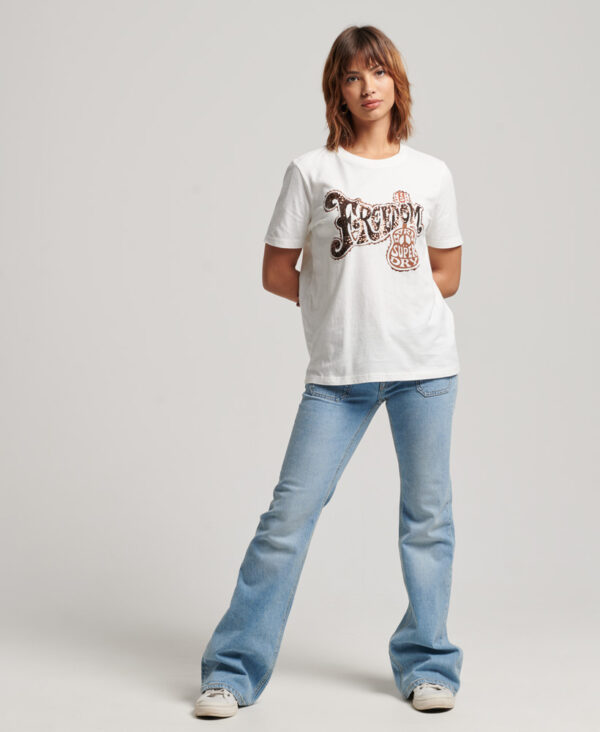Vintage Embellished T Shirt New Chalk W1010982A 96C 4