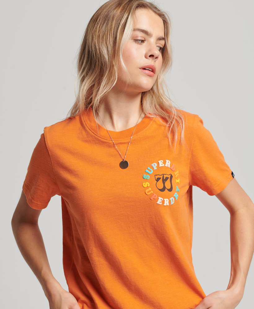 Vintage Rainbow T Shirt Denim Co Rust Orange W1010984A 8UX 1