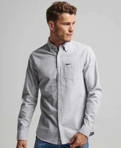 Washed Oxford Shirt Navy Ticking Stripe M4010653A JMB 1
