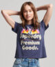 70s Retro Font Graphic T Shirt Lauren Navy W1011252A JUA 1