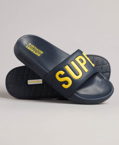 Code Core Vegan Pool Slide Eclipse Navy Nautical Yellow WF310198A 9WN 1