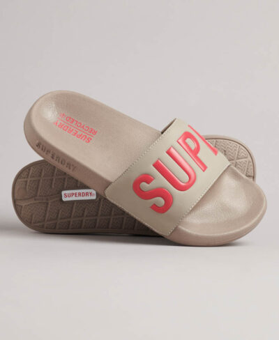 Code Core Vegan Pool Slide Warm Grey Active Pink WF310198A 9WU 1