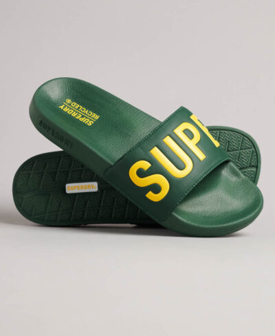 Core Vegan Pool Sliders Academy Dark Green Nautical Yellow MF310238A 9WE 1