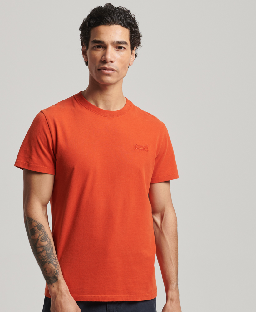 Organic Cotton Essential Logo T Shirt Denim Co Rust Orange M1011245A 8UX 1