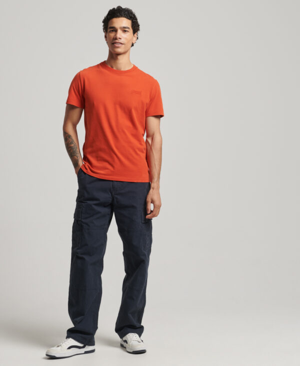Organic Cotton Essential Logo T Shirt Denim Co Rust Orange M1011245A 8UX 4