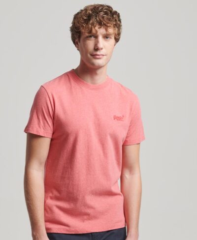 Organic Cotton Essential Logo T Shirt Punch Pink Marl M1011245A 9VS 1