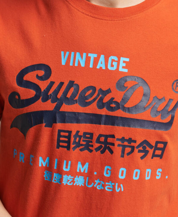 Classic Vintage Logo Heritage T Shirt Denim Co Rust Orange M1011747A 8UX 3