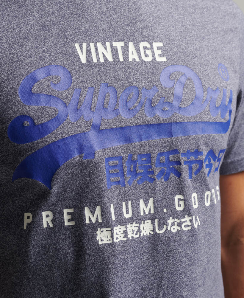 Classic Vintage Logo Heritage T Shirt Midnight Blue Grit M1011747A 4AY 2