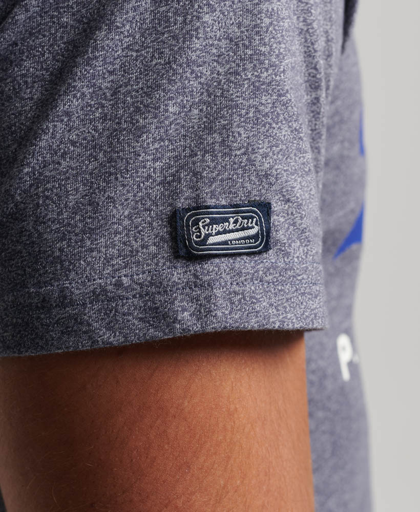 Classic Vintage Logo Heritage T Shirt Midnight Blue Grit M1011747A 4AY 3