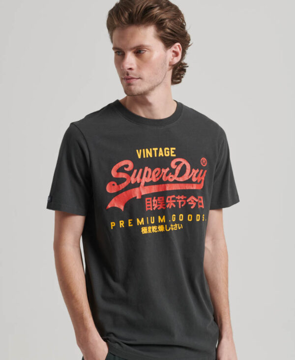 Classic Vintage Logo Heritage T Shirt Washed Black M1011747A AFB 1