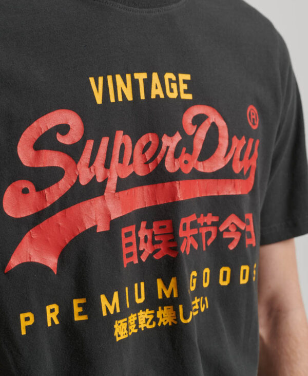 Classic Vintage Logo Heritage T Shirt Washed Black M1011747A AFB 2