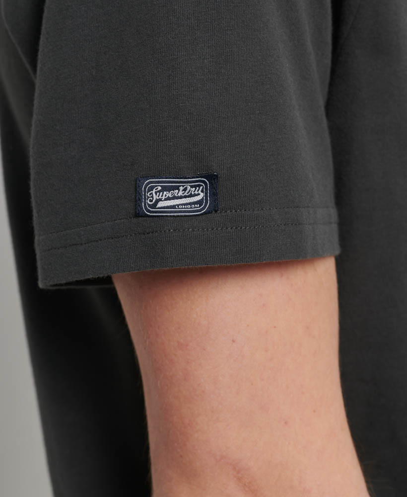 Classic Vintage Logo Heritage T Shirt Washed Black M1011747A AFB 3