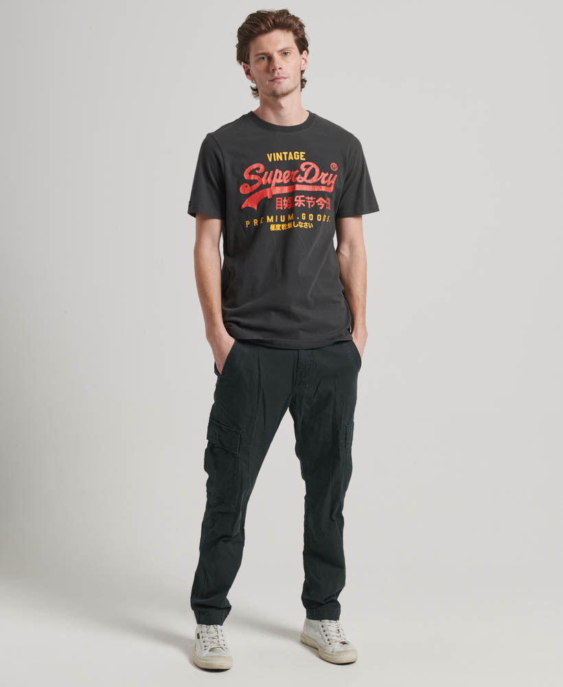 Classic Vintage Logo Heritage T Shirt Washed Black M1011747A AFB 4