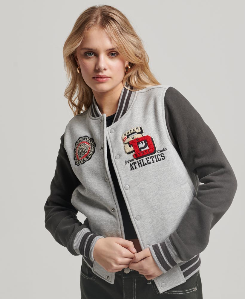 College Scripted Jersey Bomber Jacket - Superdry