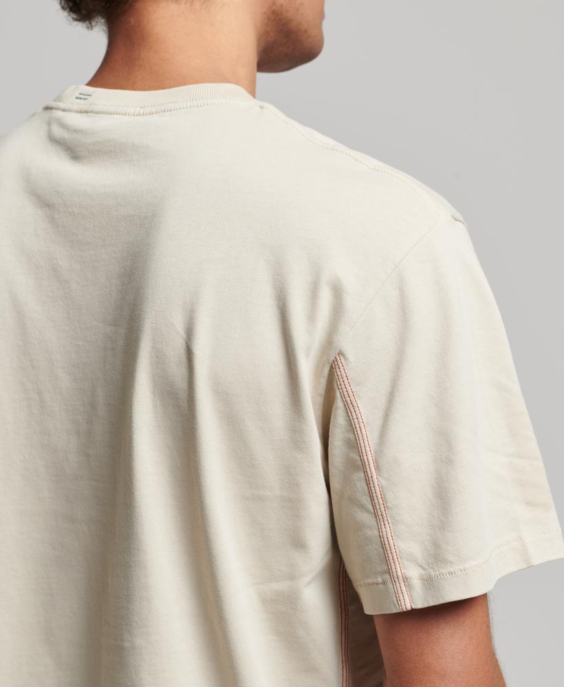 Contrast Stitch Pocket T Shirt Pelican Beige M1011723A 8PV 3