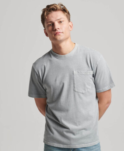 Contrast Stitch Pocket T Shirt Skylark Grey M1011723A 1KJ 1