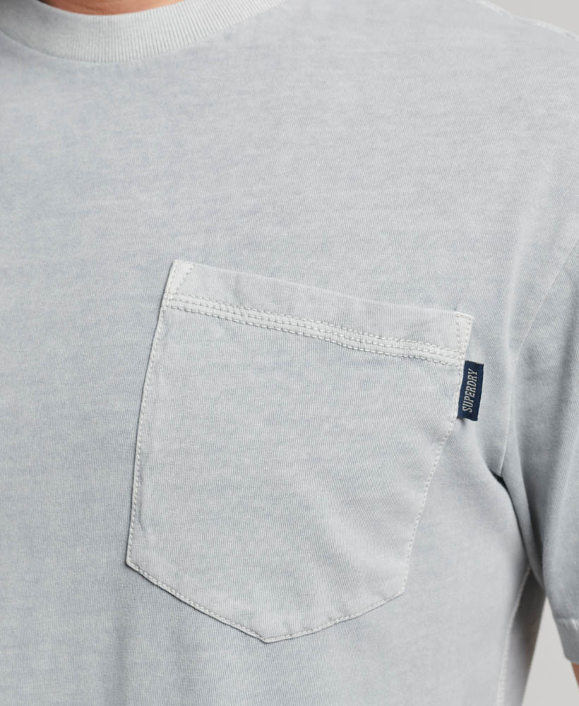Contrast Stitch Pocket T Shirt Skylark Grey M1011723A 1KJ 2