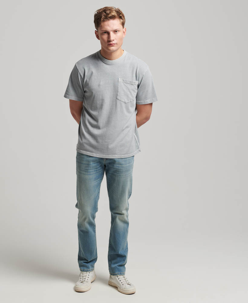 Contrast Stitch Pocket T Shirt Skylark Grey M1011723A 1KJ 3