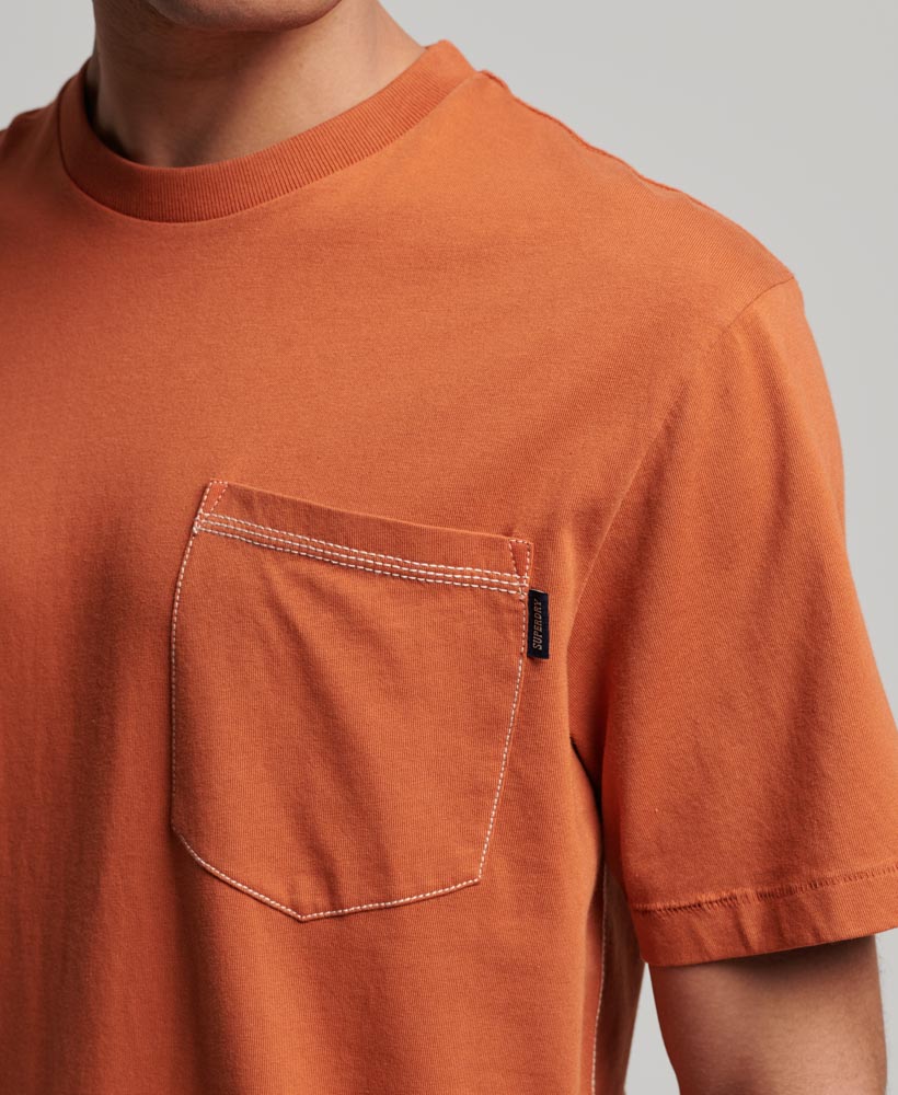 Contrast Stitch Pocket T Shirt Smoked Cinnamon Orange M1011723A 1KK 2