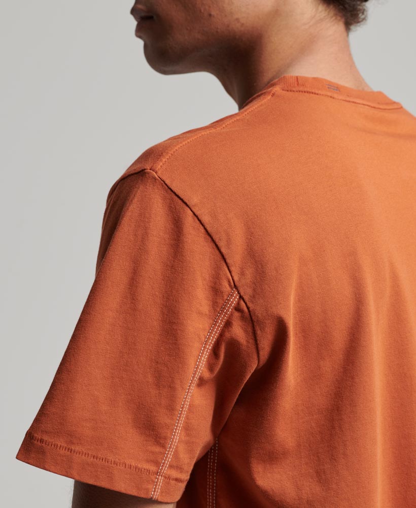 Contrast Stitch Pocket T Shirt Smoked Cinnamon Orange M1011723A 1KK 3