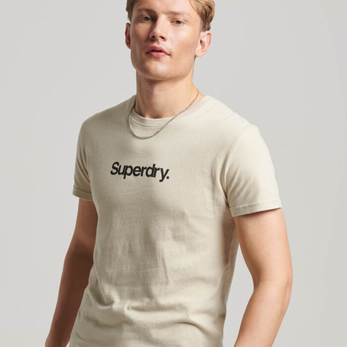 Core Logo Classic T Shirt Pelican Beige M1011831A 8PV 1