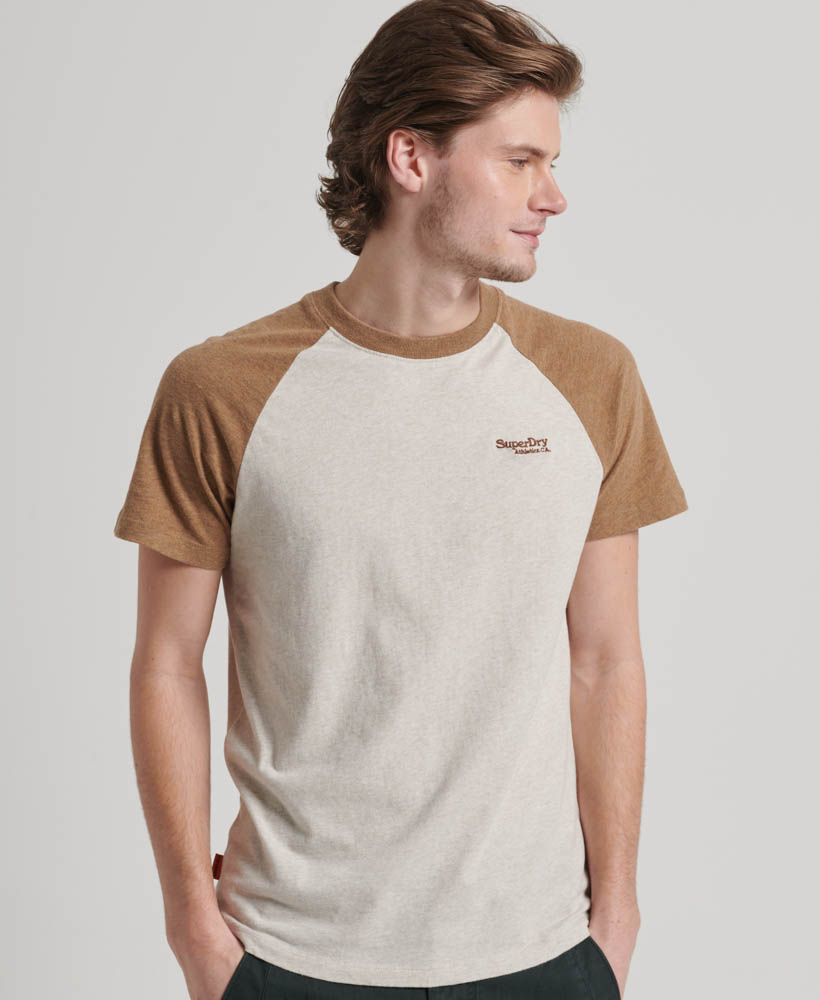 Essential Logo Baseball T Shirt Oat Cream Marl Buck Tan Marl M1011838A 1AQ 1
