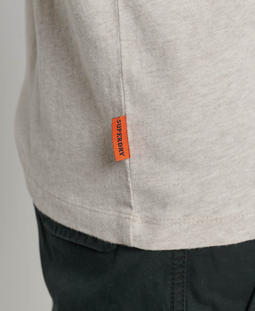 Essential Logo Baseball T Shirt Oat Cream Marl Buck Tan Marl M1011838A 1AQ 3