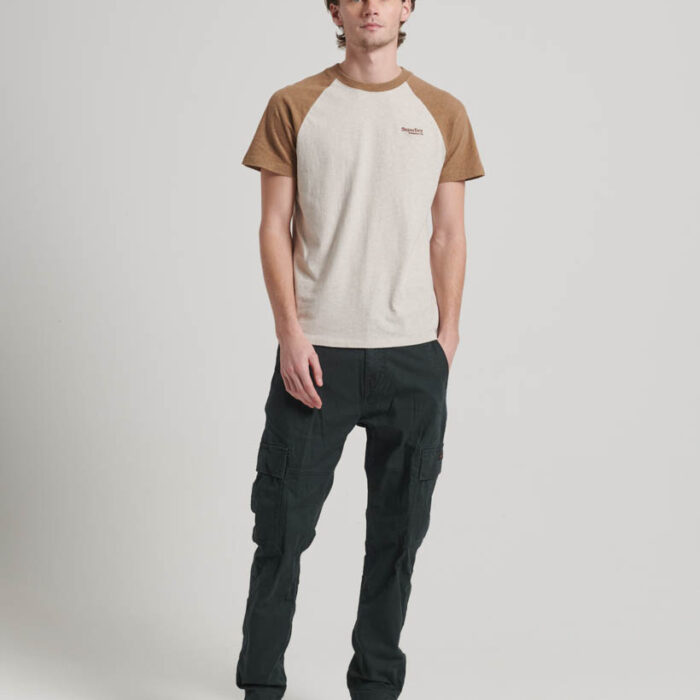 Essential Logo Baseball T Shirt Oat Cream Marl Buck Tan Marl M1011838A 1AQ 4