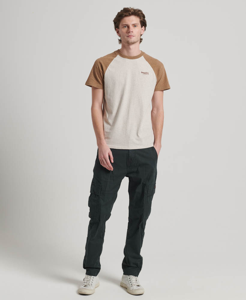 Essential Logo Baseball T Shirt Oat Cream Marl Buck Tan Marl M1011838A 1AQ 4