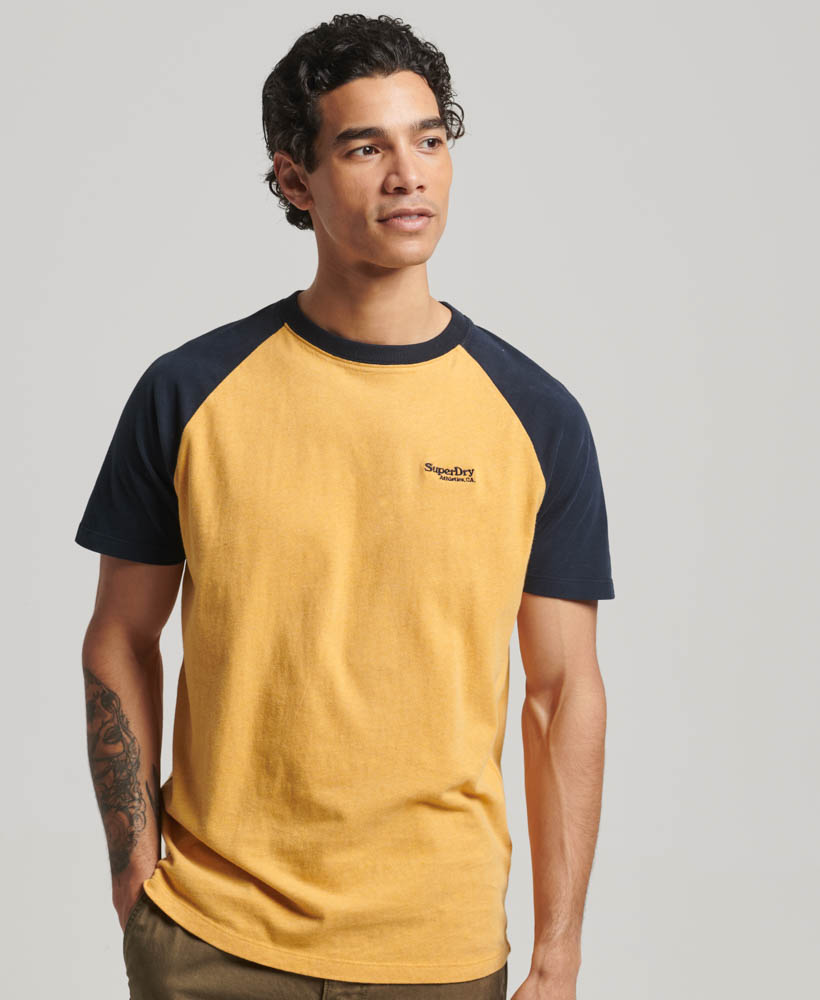 Essential Logo Baseball T Shirt Ochre Yellow Marl Eclipse Navy M1011838A 1AP 1