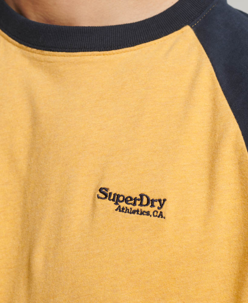 Essential Logo Baseball T Shirt Ochre Yellow Marl Eclipse Navy M1011838A 1AP 3