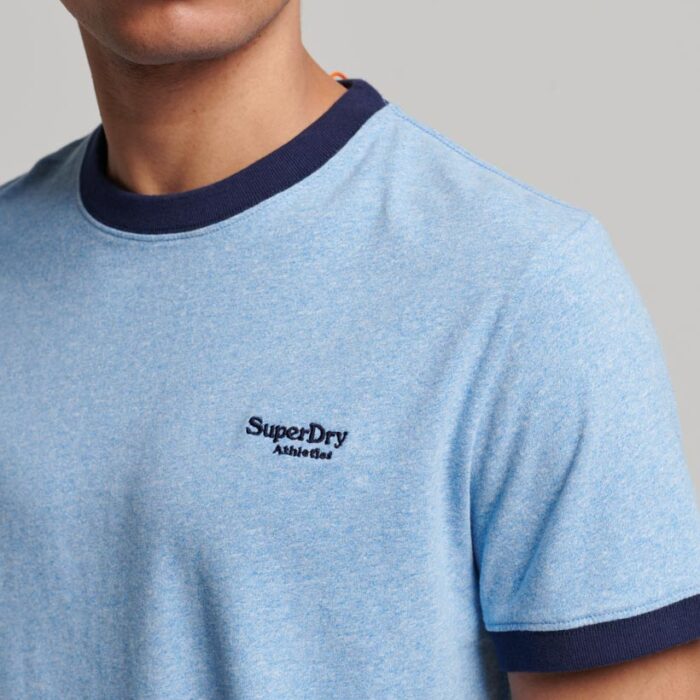 Essential Logo Ringer T Shirt Halifax Blue Grit Navy M1011739A 8XD 2