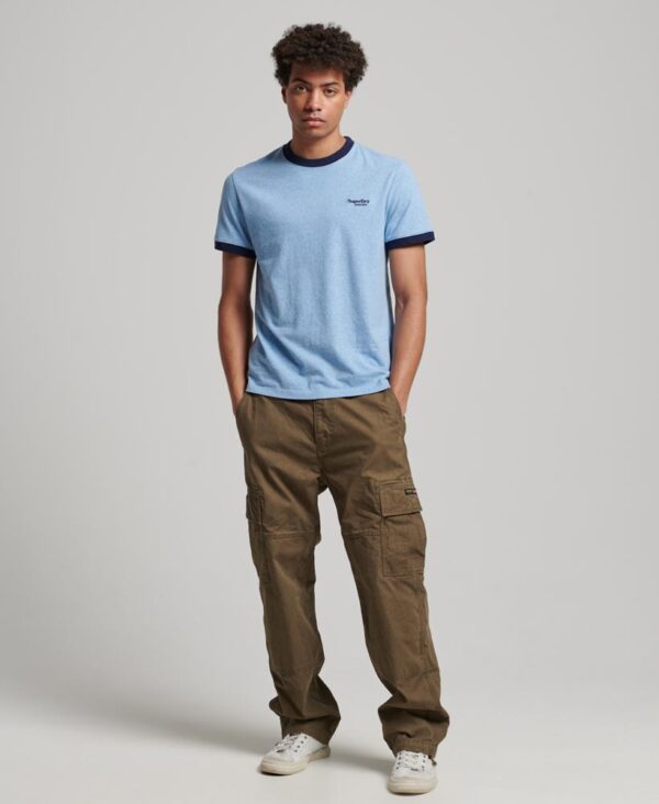Essential Logo Ringer T Shirt Halifax Blue Grit Navy M1011739A 8XD 4