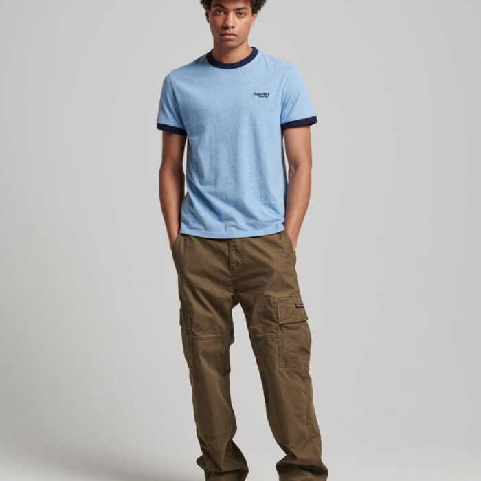 Essential Logo Ringer T Shirt Halifax Blue Grit Navy M1011739A 8XD 4