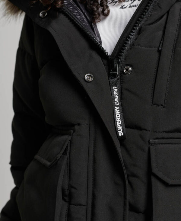 Hooded Everest Puffer Bomber Jacket Jet Black W5011576A 12A 2