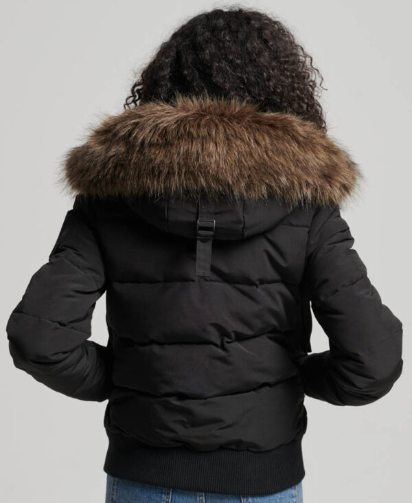 Hooded Everest Puffer Bomber Jacket Jet Black W5011576A 12A 4