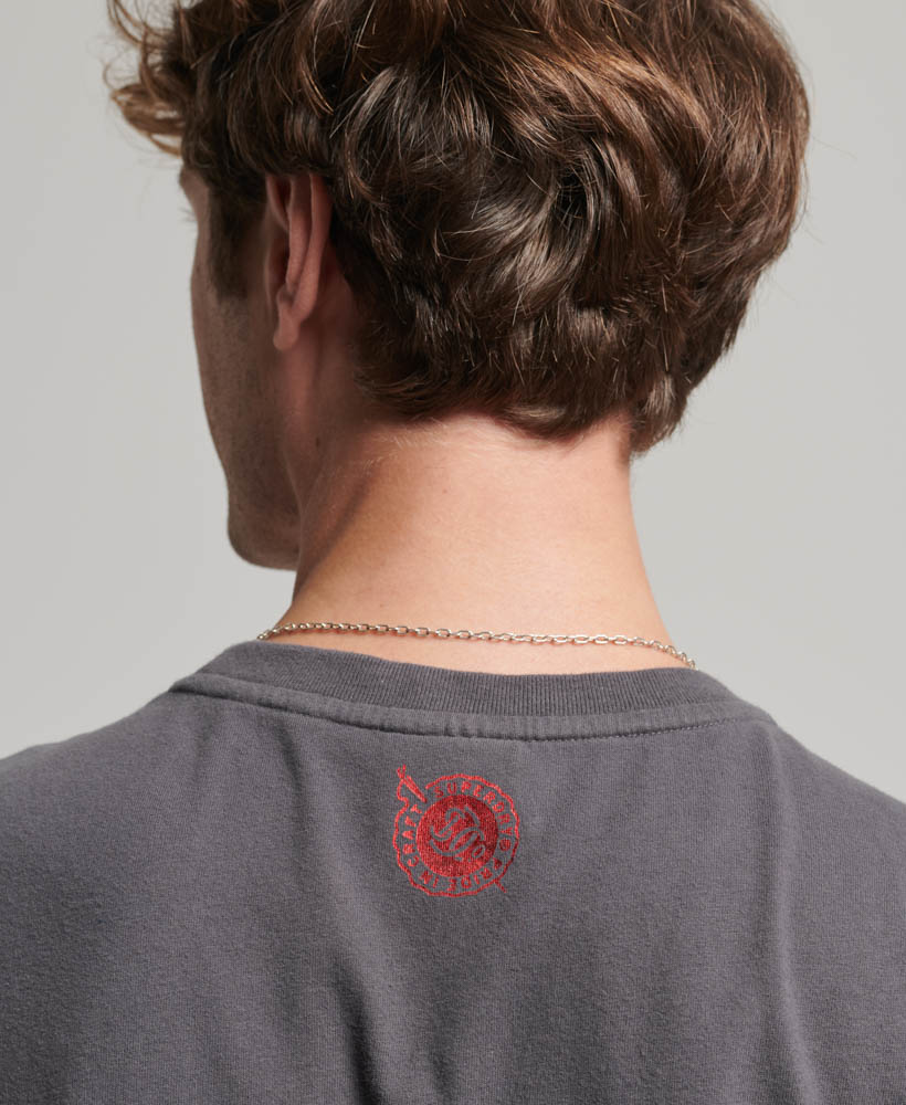 Metallic Workwear Graphic T Shirt Charcoal M1011762A 00Q 3