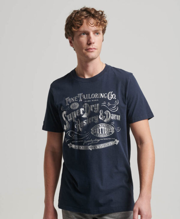 Metallic Workwear Graphic T Shirt Eclipse Navy M1011762A 98T 1